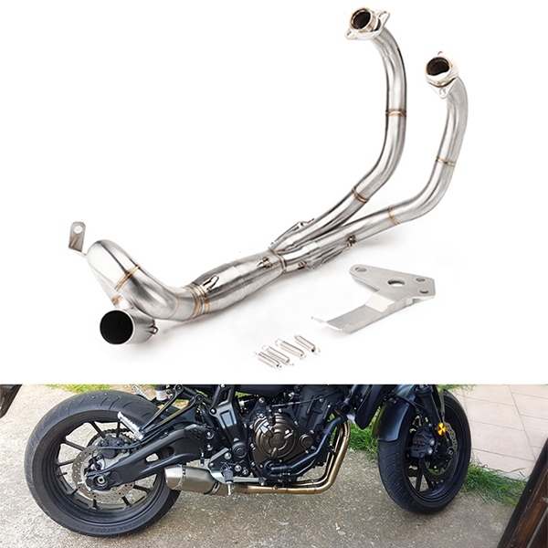 2014-2020 YAMAHA MT07 /FZ07 /XTRIBUTE /XSR700 Exhaust Pipe Curved 51mm Motorcycle Exhaust Front Link Pipe Titanium
